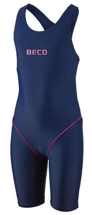 Beco meisjes badpak lang donkerblauw/roze