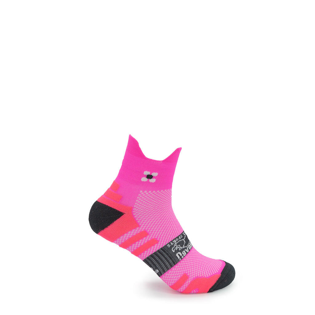 Chaussettes Running basses 15 cm - couleur FUCHSIA FLUO 2/5