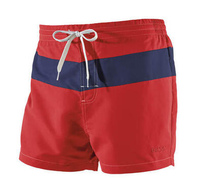 Beco zwembroek shorts rood met donkerblauwe streep