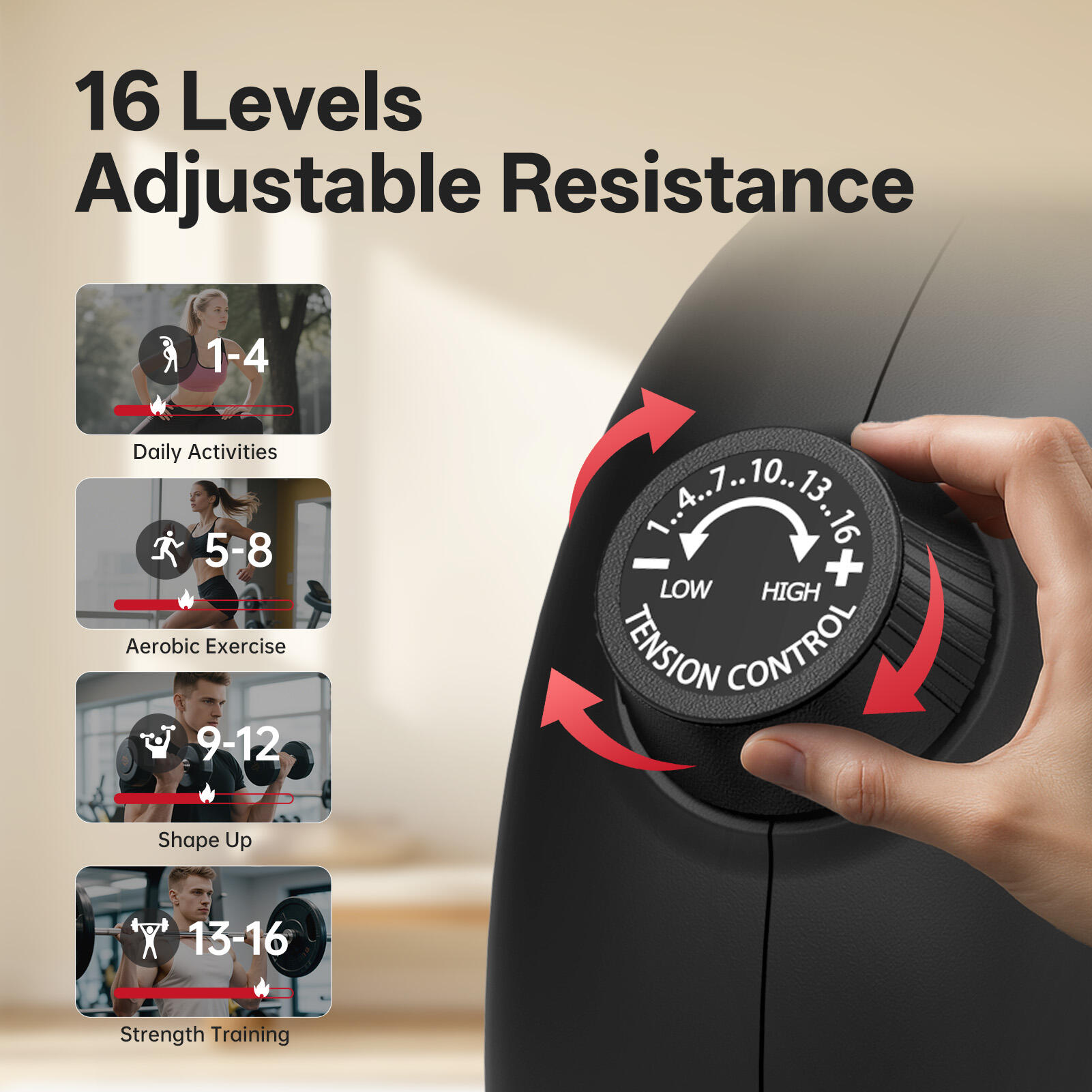 MR20HB Magnetische Roeitrainer, 16 Weerstandsniveaus met Bluetooth-functie 3/7
