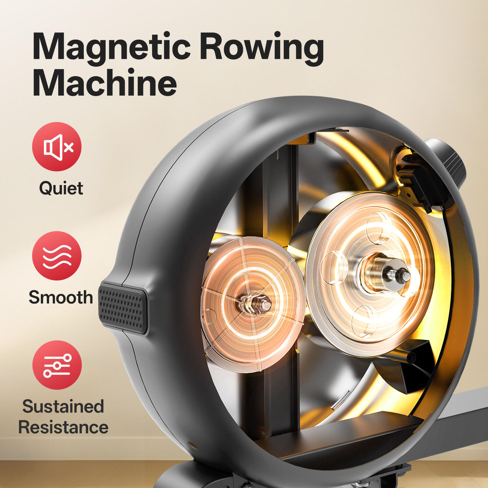 MR20HB Magnetische Roeitrainer, 16 Weerstandsniveaus met Bluetooth-functie 2/7