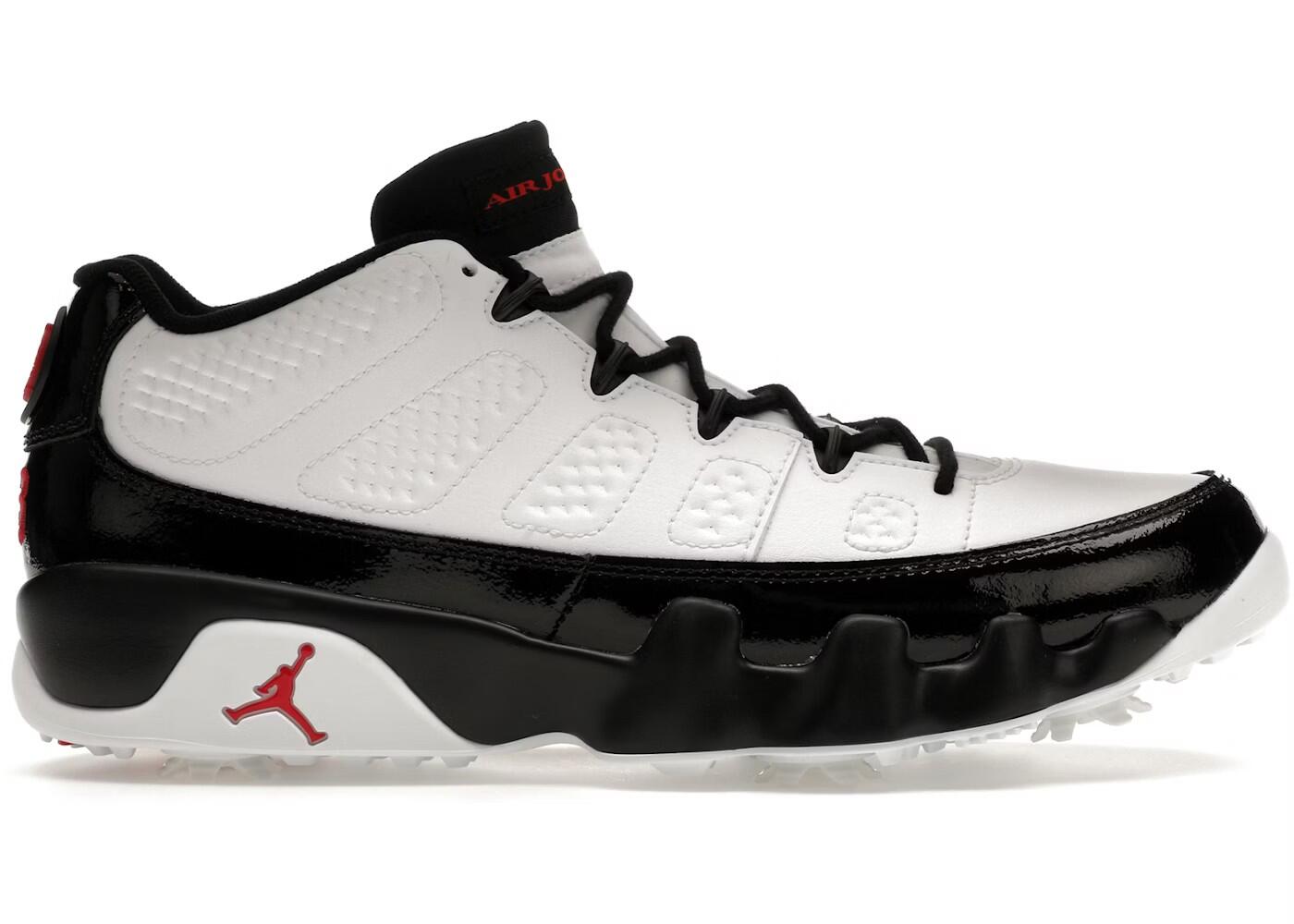 Jordan 9 Retro Low Golf White Black True Red 1/2