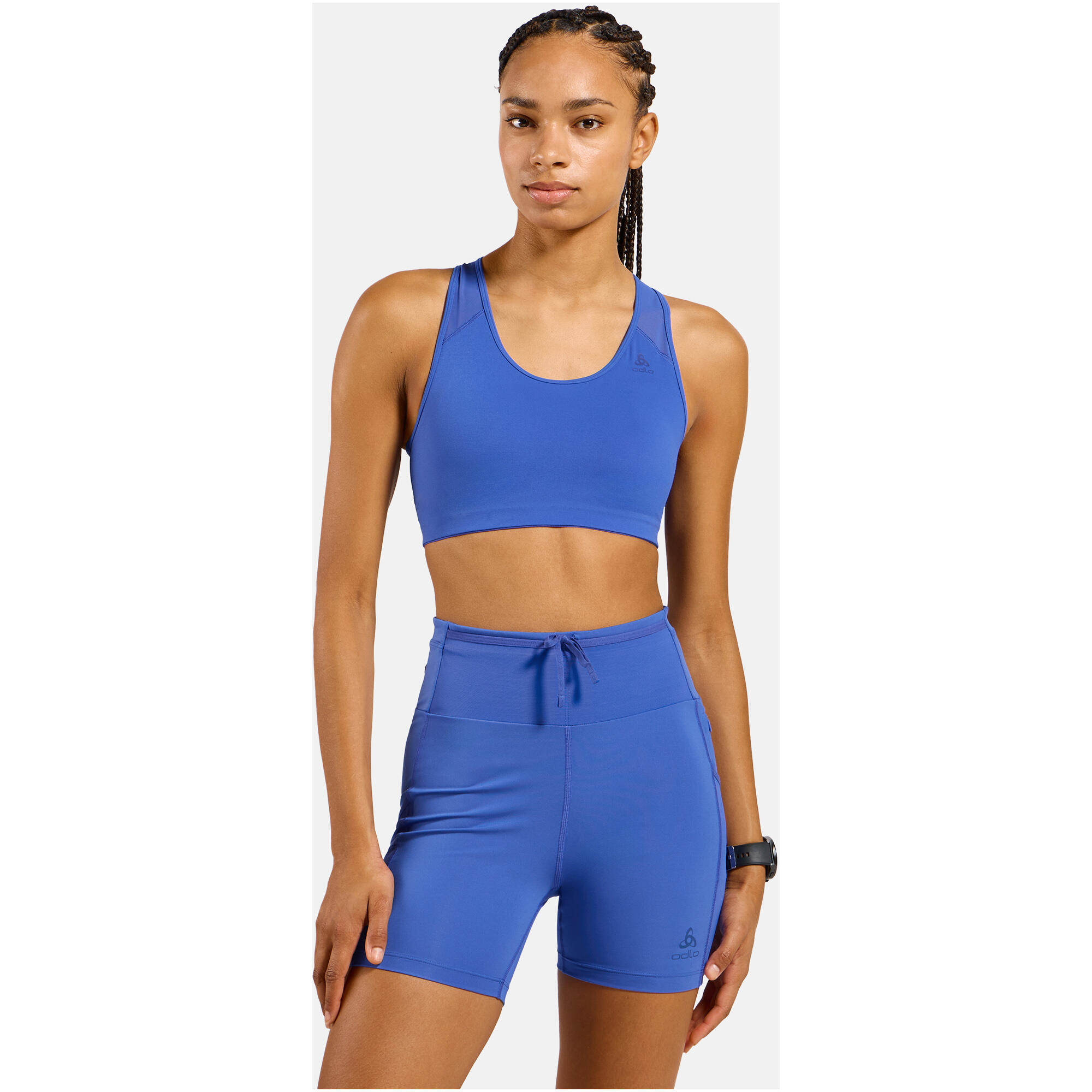 Biustonosz sportowy damski ODLO Sport bra MEDIUM SUPPORT niebieski 1/7