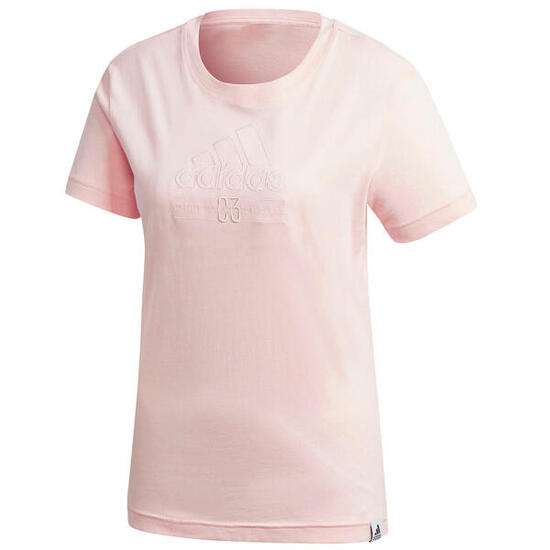 T-shirt femme ADIDAS 100% coton, ajusté, manches courtes, logo
