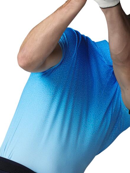 Polo Castore à motif imprimé SS, polo de golf pour homme, bleu 2/4