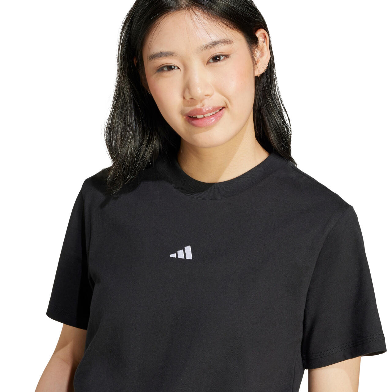 ADIDAS dames T-shirt 100% katoen, kortarmig, Classic Fit, klein logo 5/8