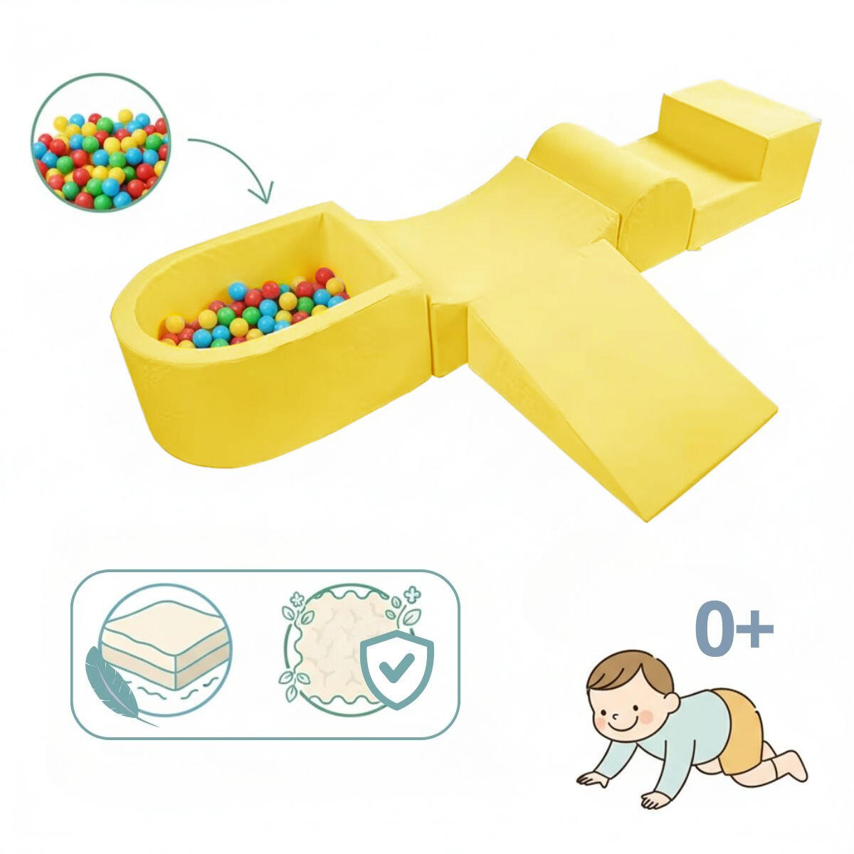Soft Ball Kinder-Hindernisbahn - Gelb 5/7