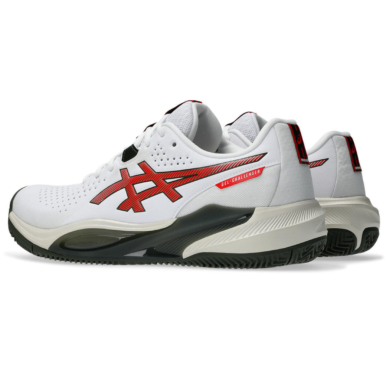 Tennis Padelschuhe Herren - ASICS  Gel-Challenger 15 CLAY - White/Tomato 7/7
