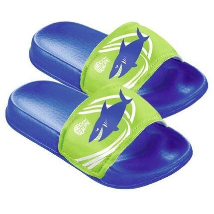 Tongs enfants beco-sealife bleu avec bride vert lime