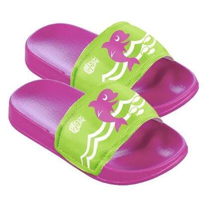Beco Sealife tongs enfants rose avec bride vert citron