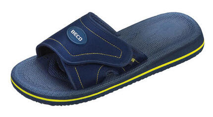 Beco-Folien Sandalen blau/gelb - Unisex, Klettverschluss