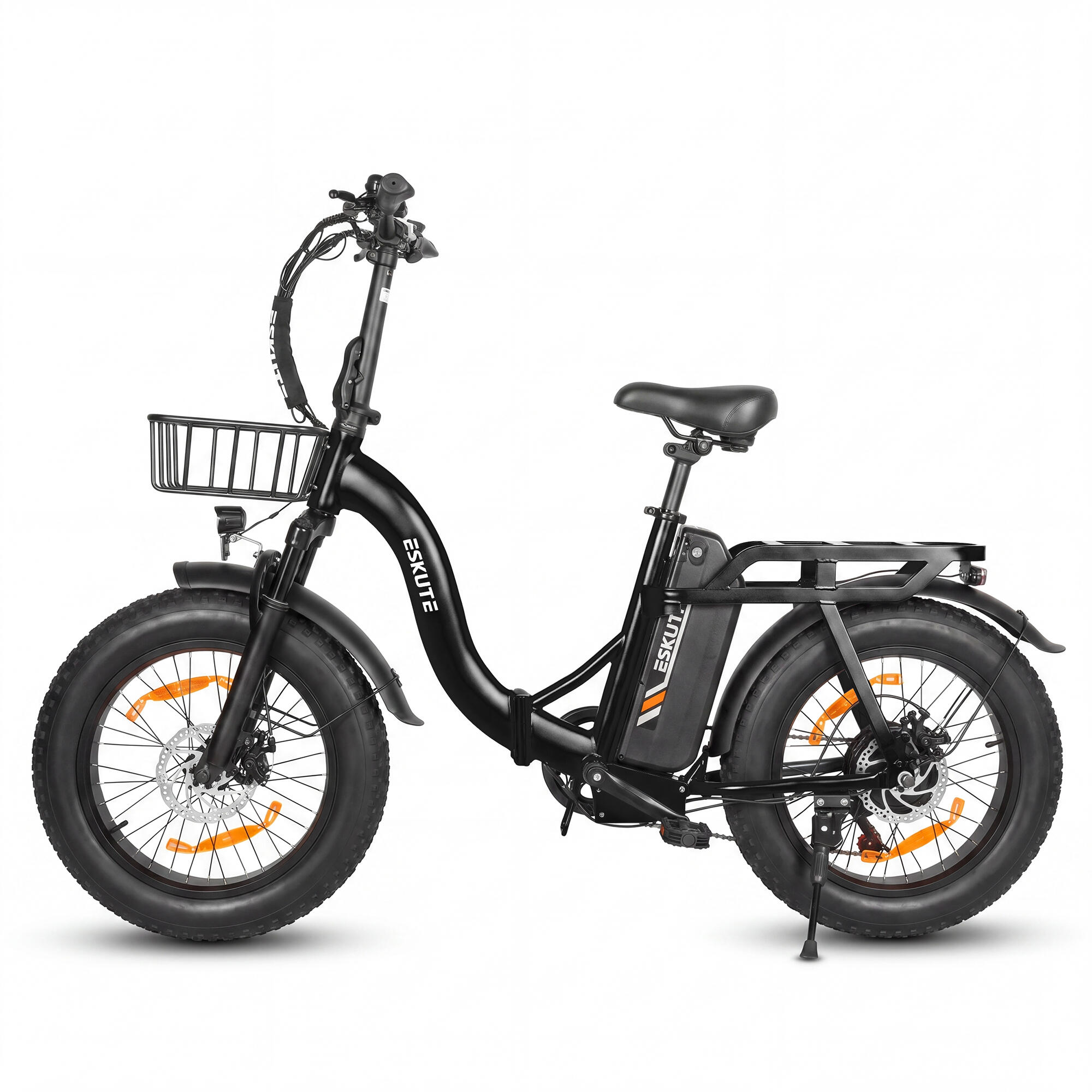 Bicicletta elettrica ESKUTE D202 con cestino anteriore, batteria da 48V 20.8Ah 2/4