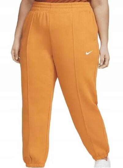 Nike damskie spodnie dresowe plus size pomarańczowe