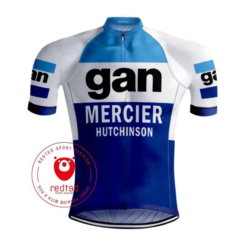 MAILLOT CYCLISME VINTAGE GAN MERCIER - REDTED