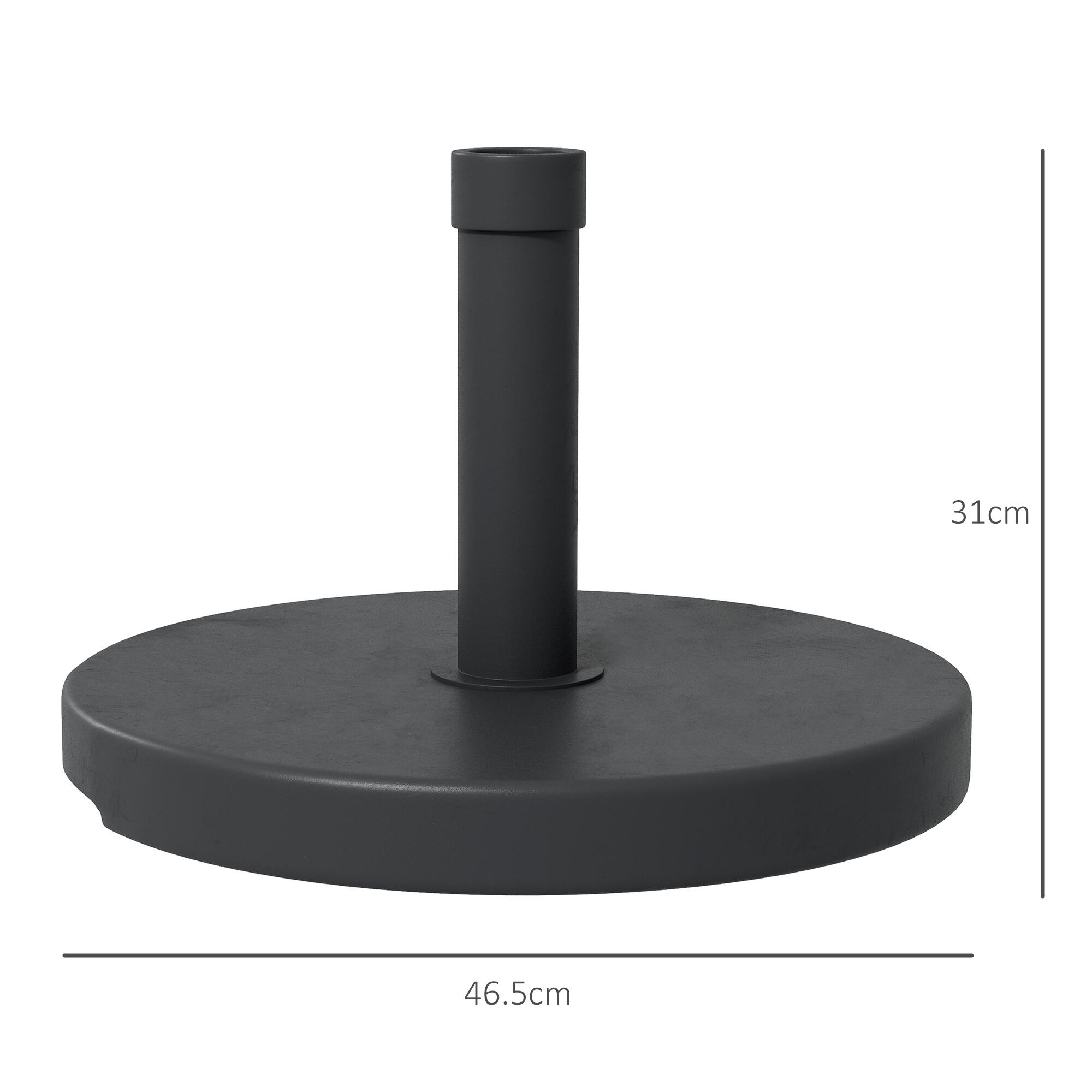 Outsunny Base per Ombrellone 15kg per Pali da Ø24-38mm in Plastica Ø46.5cm Nero 3/7