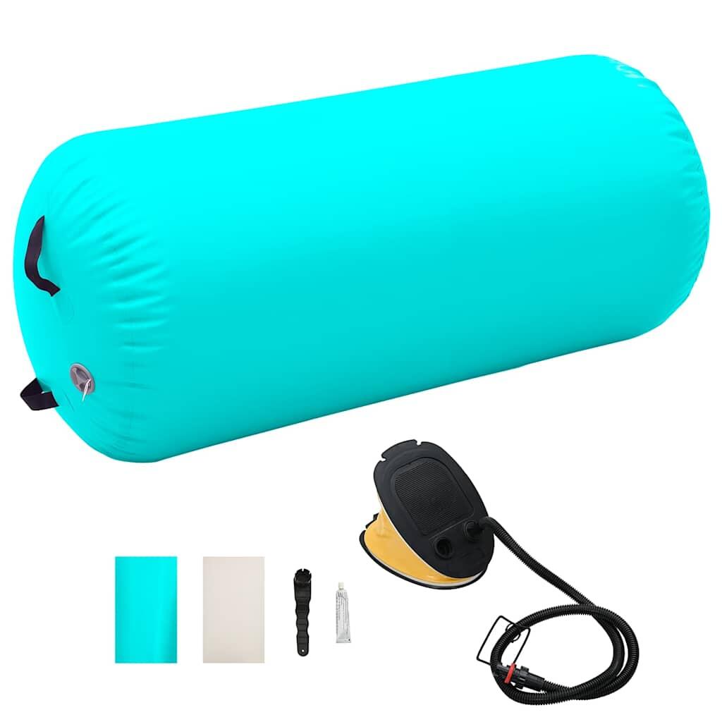 Rouleau de gymnastique gonflable VidaXL 120 x 75 cm en PVC vert avec pompe 1/3