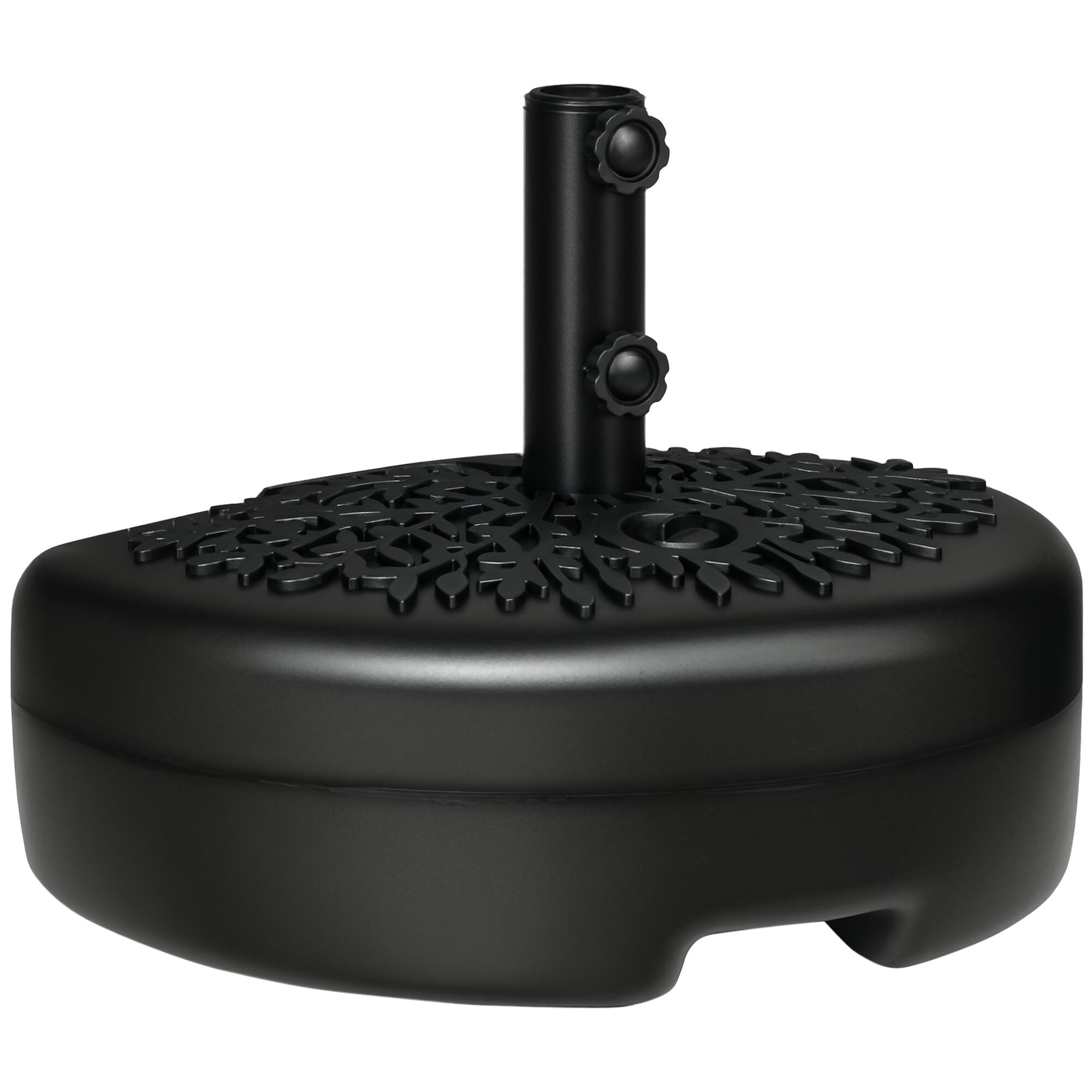 Outsunny Base per Ombrellone Semicircolare Riempibile con Sabbia o Acqua Nero 1/7