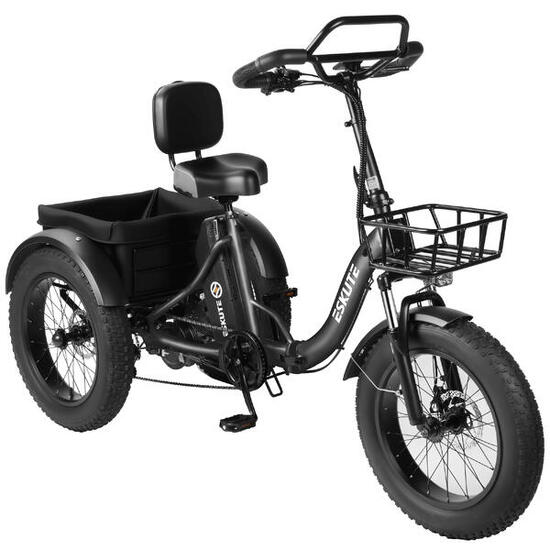 Vélo cargo électrique ESKUTE T302 PRO 20" - Moteur 250 W - Batterie 48 V 20,8 Ah
