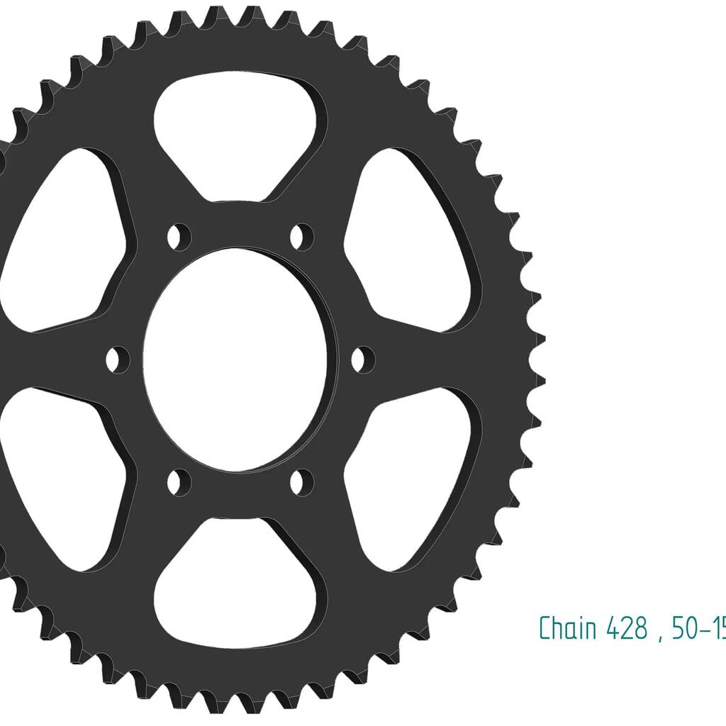 ESJOT 428 Chainwheel — 52T Steel, Black.