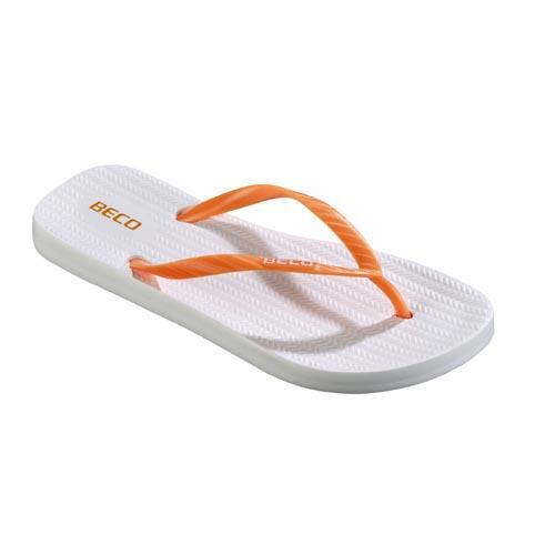 Beco Sunshine chanclas mujer, blanco y naranja