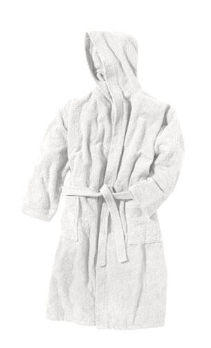 Peignoir Beco à capuche pour homme et femme, blanc