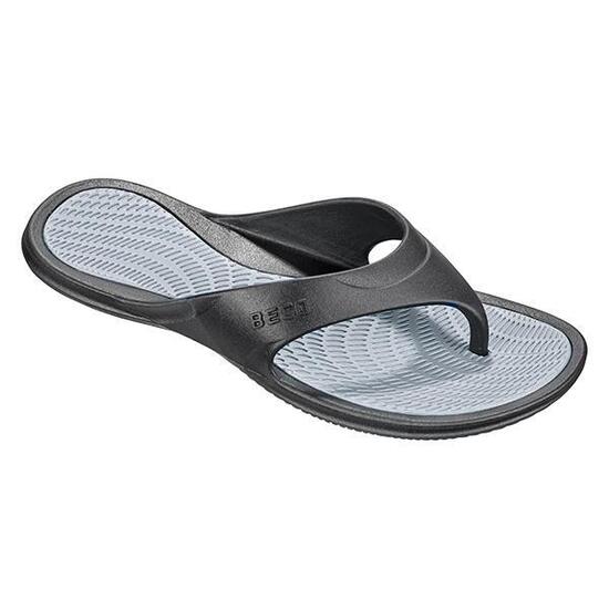 Tongs homme Beco noir et gris.