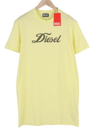 Diesel D-egor Damenkleid, gelb, kurzärmelig, L