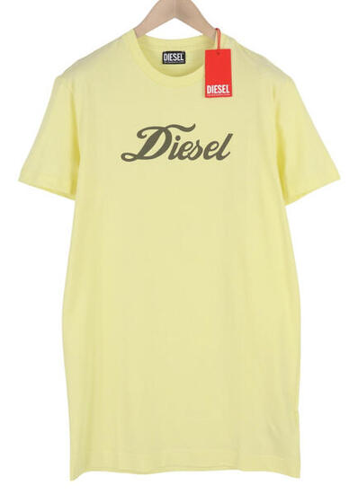 Diesel D-egor Damenkleid, gelb, kurzärmelig, L
