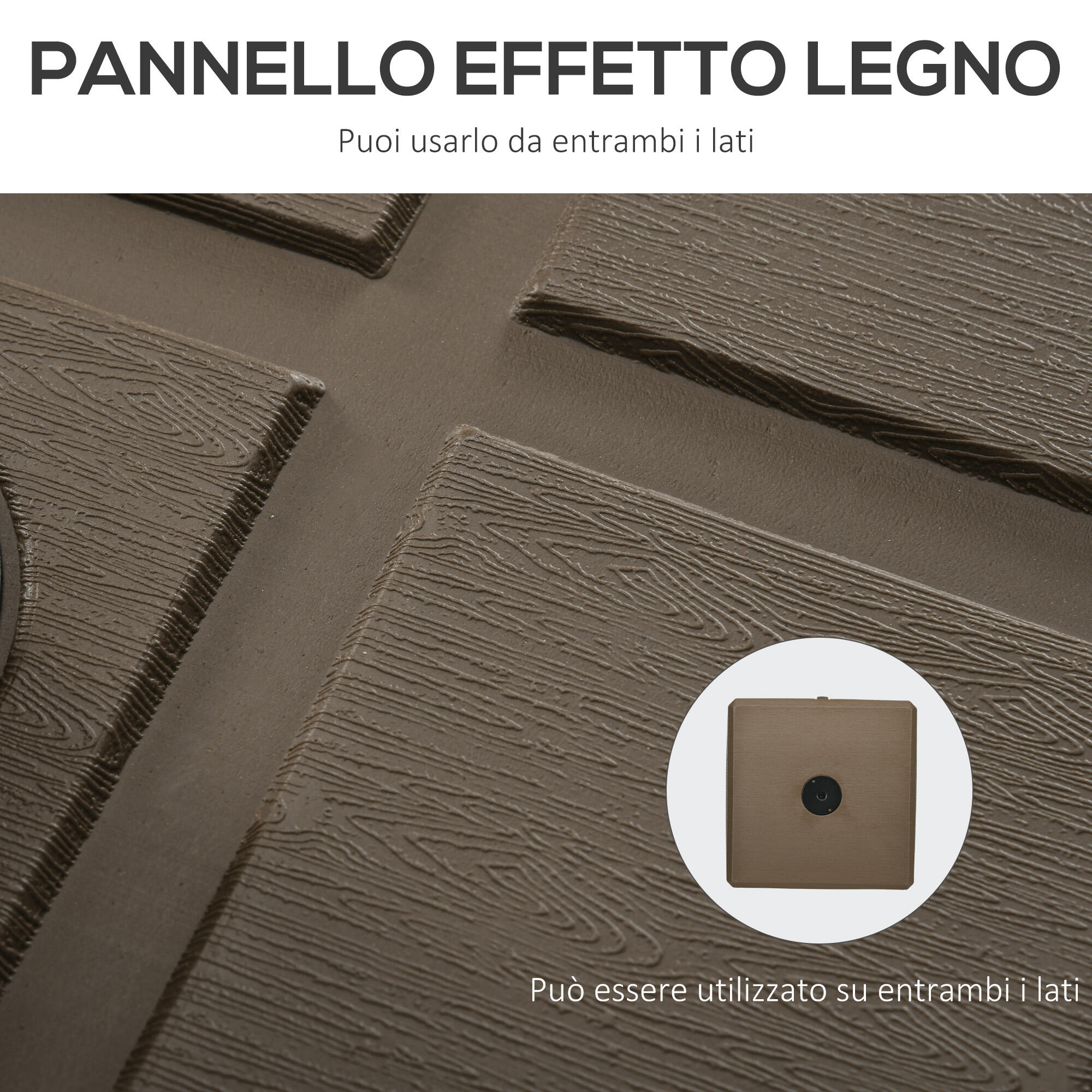 Outsunny Base Ombrellone da Esterno Riempibile in HDPE con Maniglia Marrone 7/7