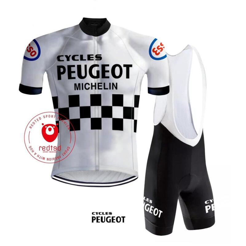 Vintage bílé cyklistické oblečení Peugeot - RedTed