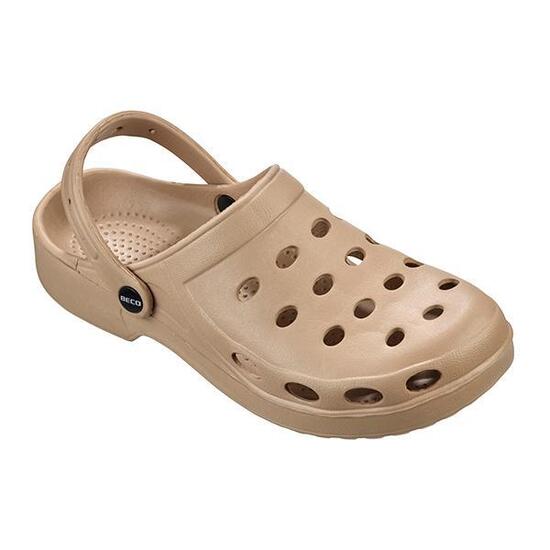 Beco Herren Clogs taupe - leicht, mit Fußbett.