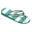 Beco flip-flops damă verde-alb cu toc înalt şi bretea împletită