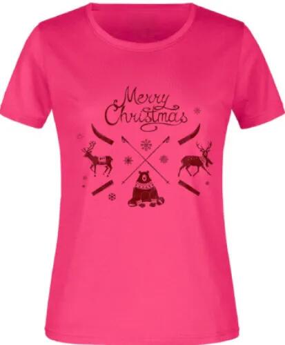 Damen-T-Shirt James & Nicholson Christmas, Baumwolle 180 g/m2