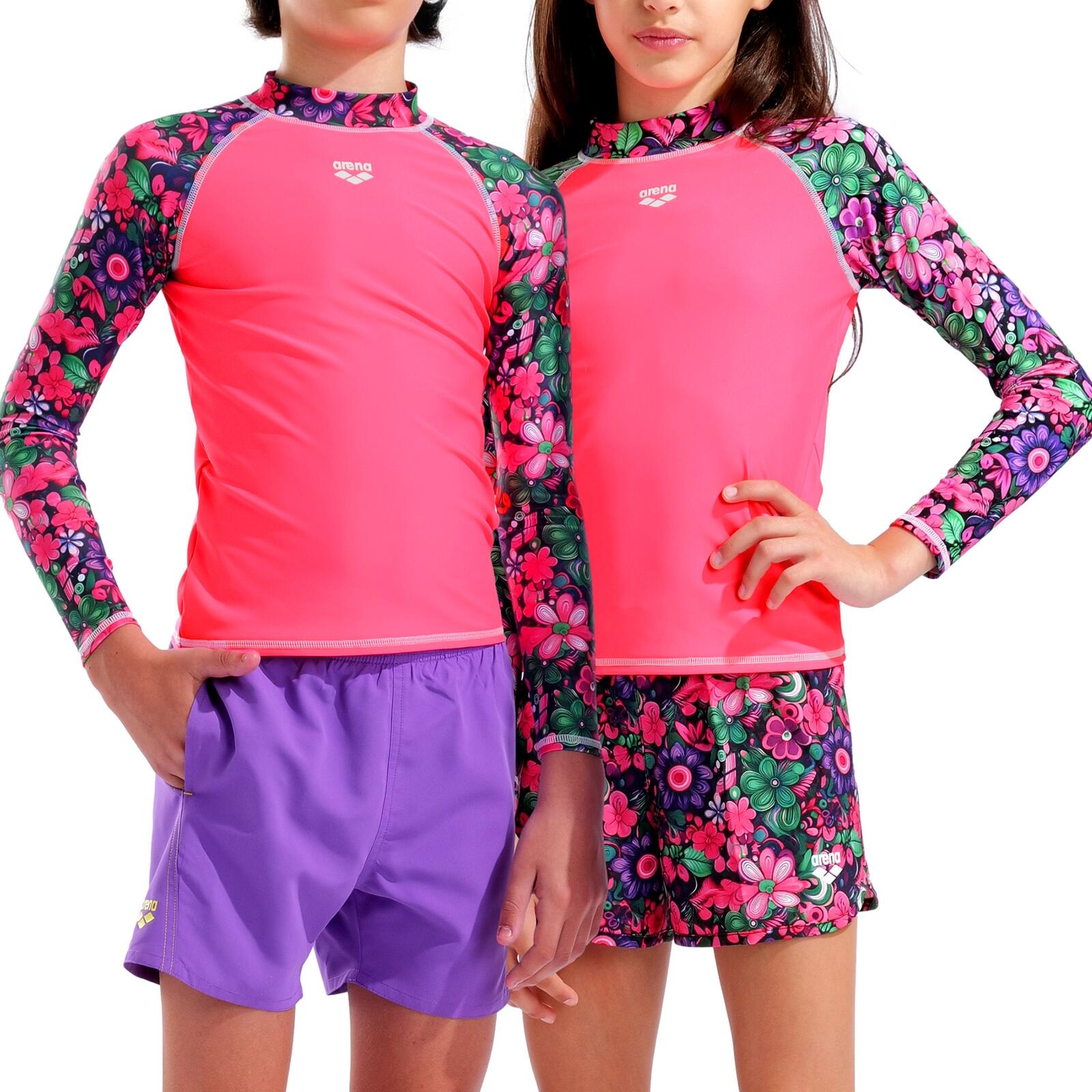 UV-Shirt schnelltrocknend, UV-Schutz Kinder Unisex - Rash Vest L/S Allover 3/6