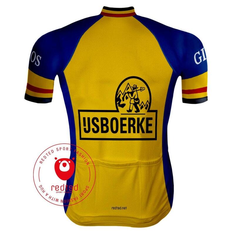 MAILLOT CYCLISME VINTAGE IJSBOERKE WARNCKE - REDTED