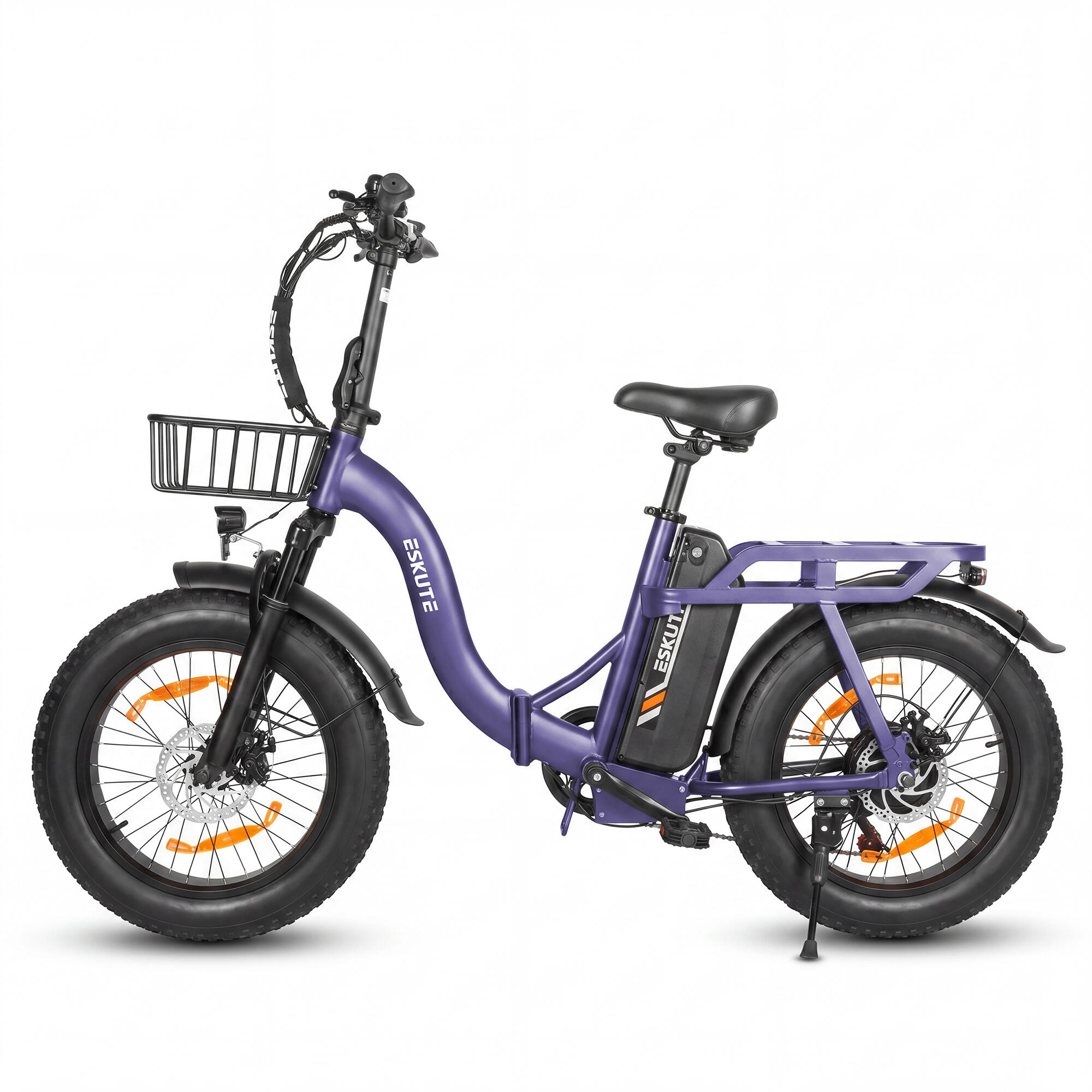 Bicicletta elettrica ESKUTE D202 con cestino anteriore, batteria da 48V 20.8Ah 2/4