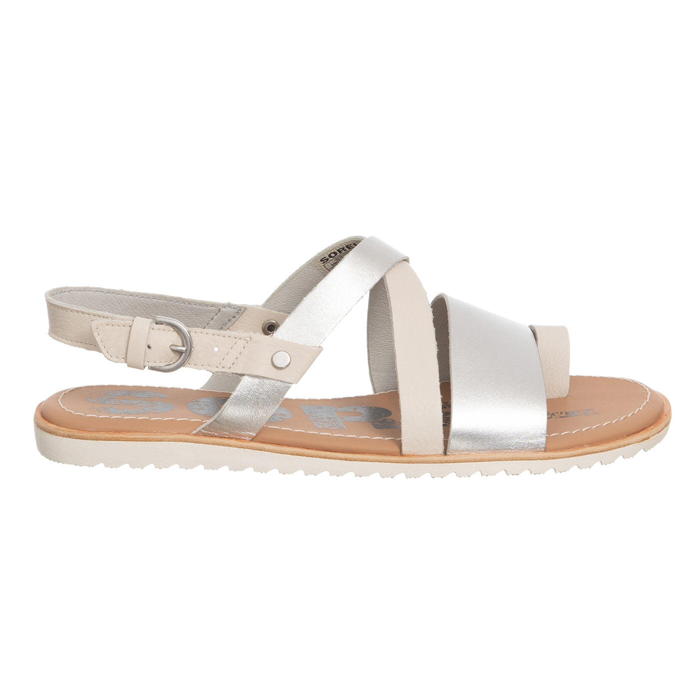 Sandales Sorel en cuir véritable couleur argent 1/1
