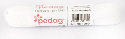 Pedag platte brede veters 100 cm katoen wit