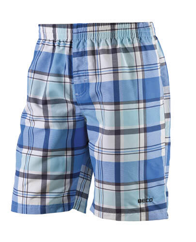 Beco short de bain bleu blanc rayé et à carreaux 1/1