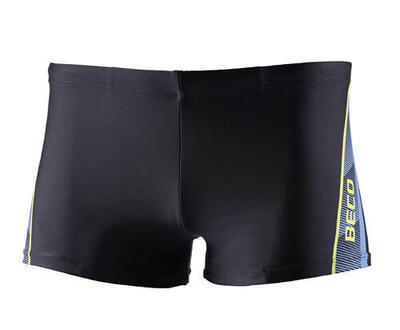 Beco heren zwembroek boxer zwart met blauw‑groene streep