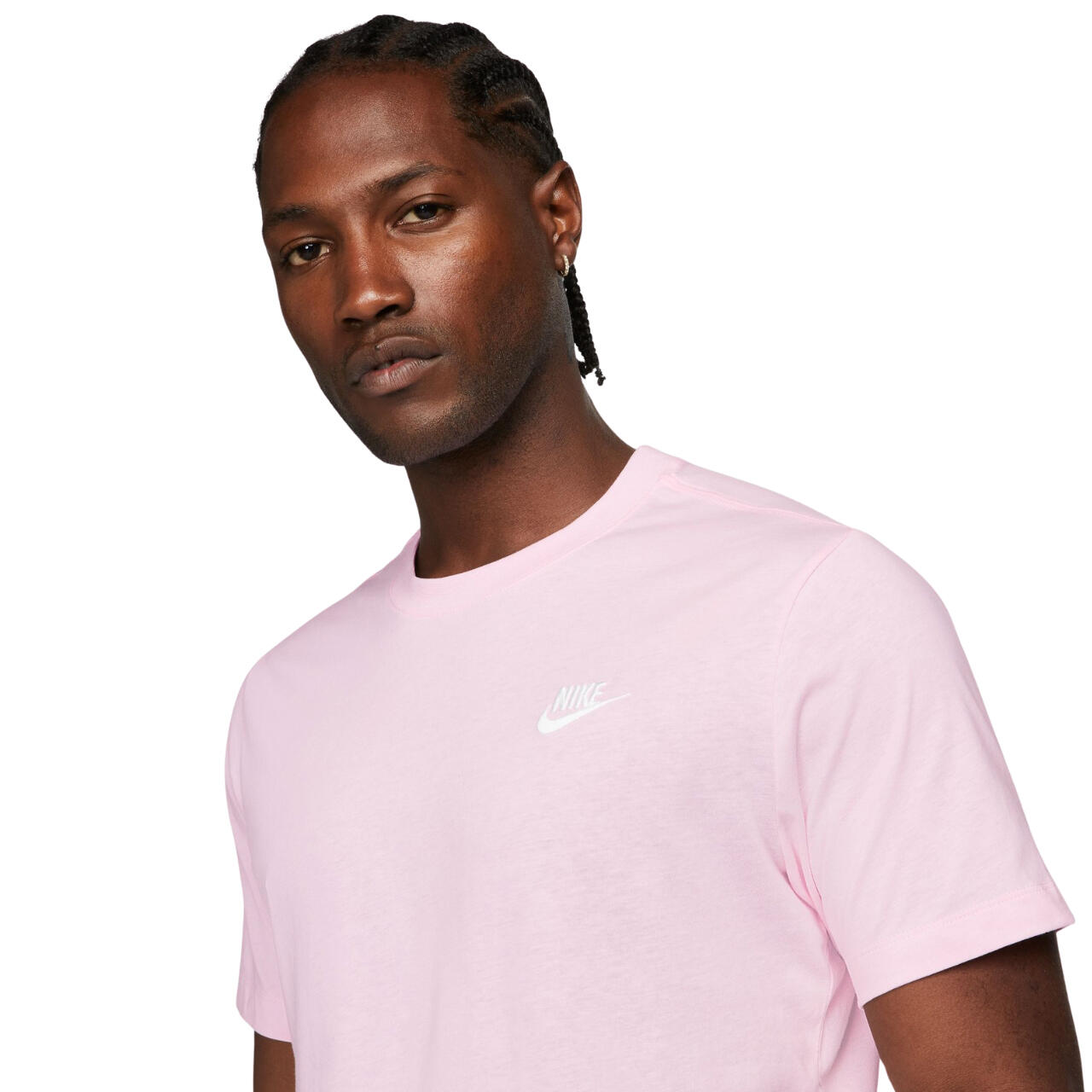 NIKE heren T-shirt 100% katoen Regular Fit kortarm, roze 3/4