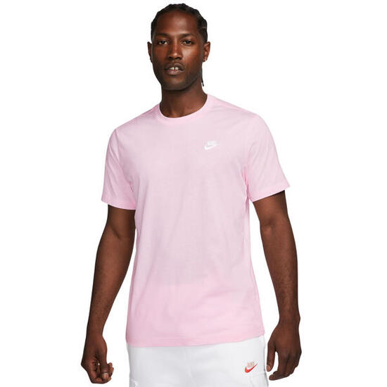 NIKE heren T-shirt 100% katoen Regular Fit kortarm, roze