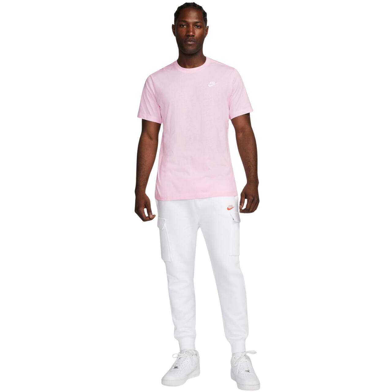 NIKE heren T-shirt 100% katoen Regular Fit kortarm, roze 4/4
