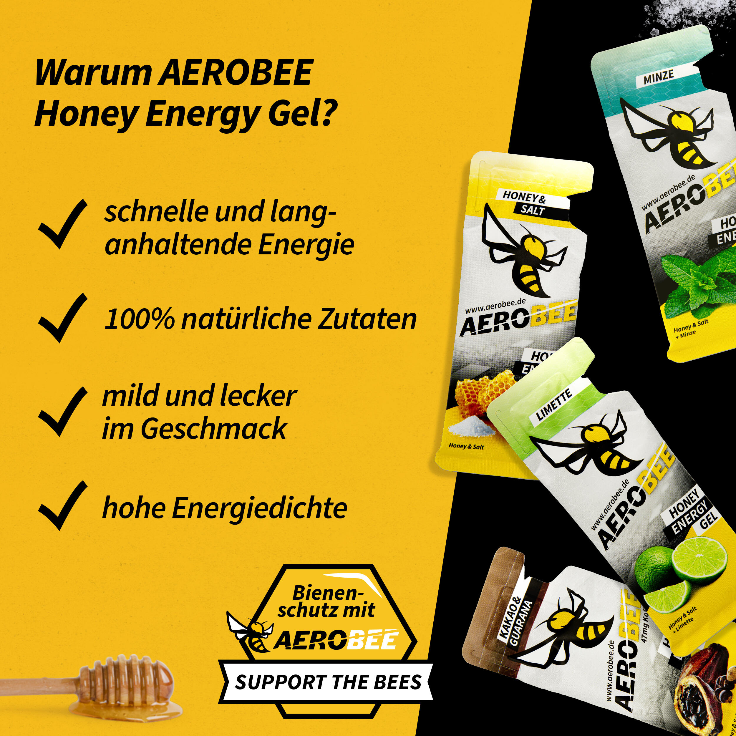 4er Probierpaket AEROBEE CLASSIC Energy Gel 3/7