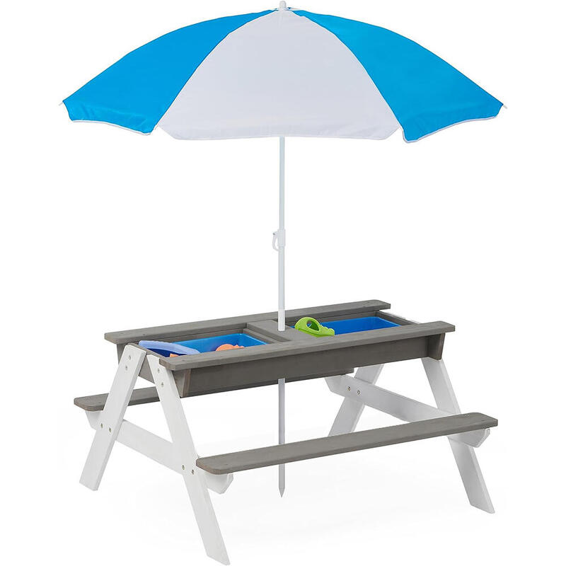 Masa picnic pentru copii 3 in 1 cu umbrela de soare
