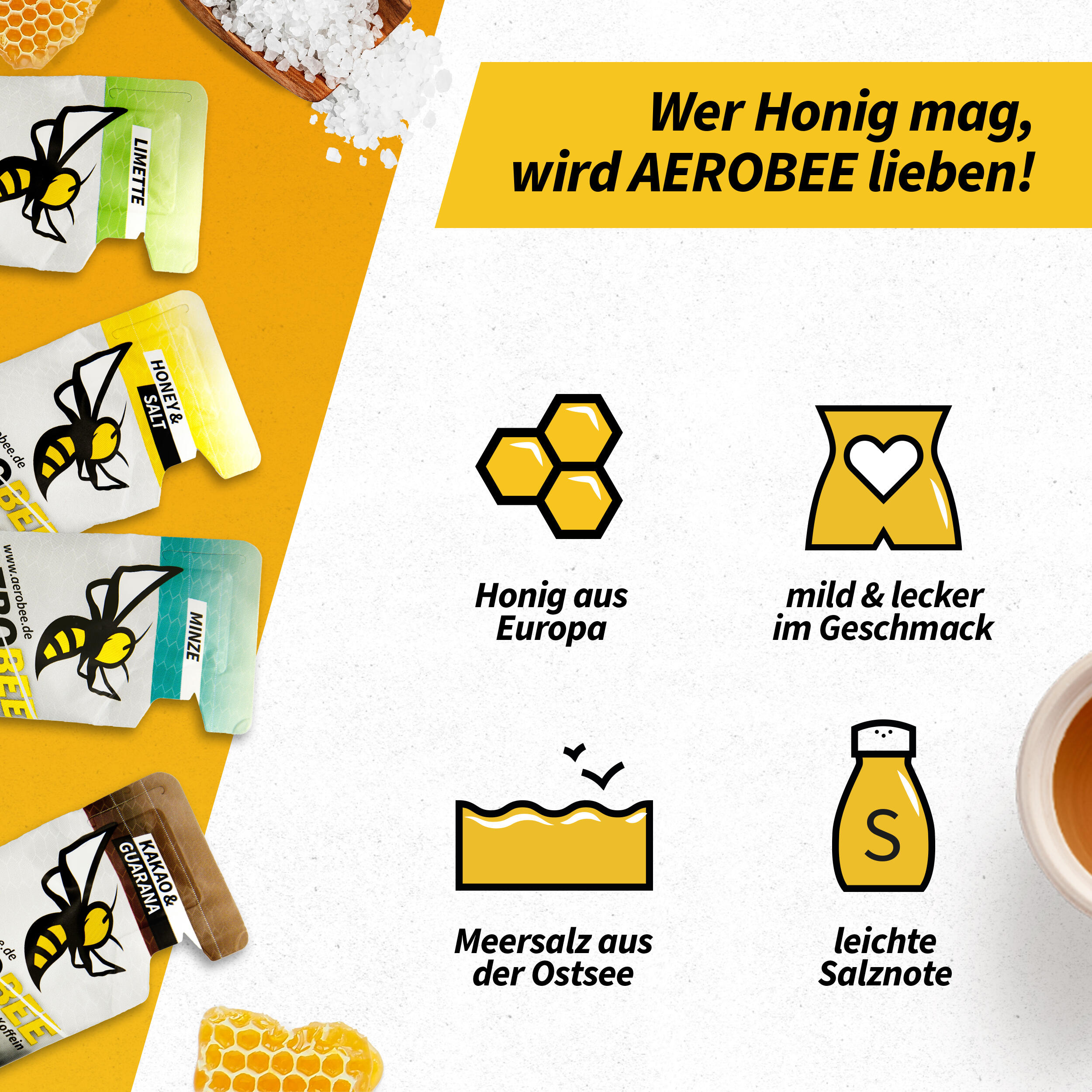 4er Probierpaket AEROBEE CLASSIC Energy Gel 2/7