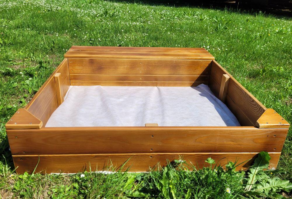 Sandkasten Mit Staufach Braun 7/7
