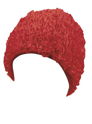 Beco Damen-Badekappe mit plissierten Fransen, Polyester, Rot