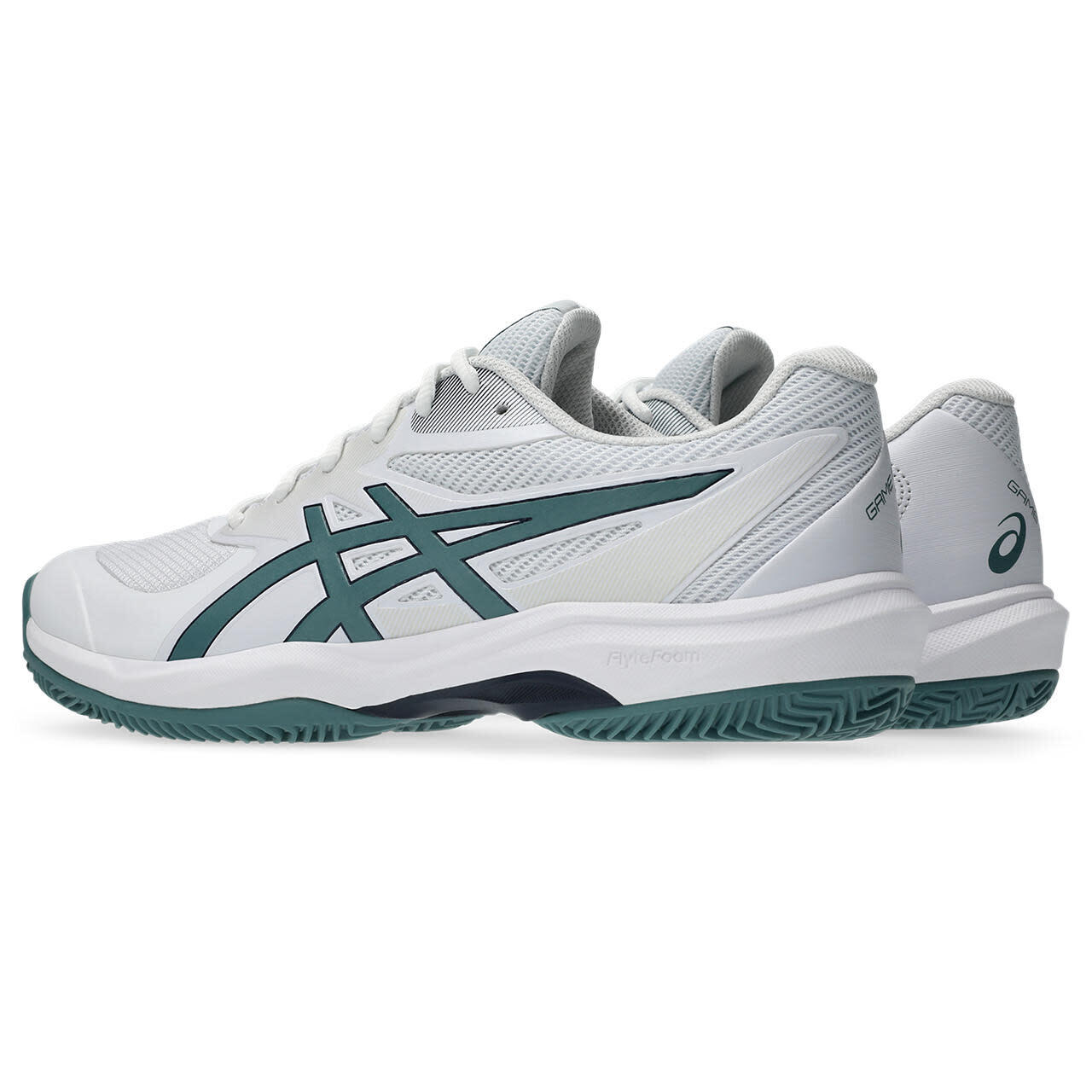 Chaussures De Tennis Et De Padel Homme - ASICS Game FF Clay/OC - White/Teal 4/7