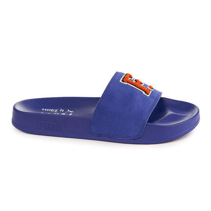 Fenty x Puma Hausschuhe aus blauem Leder, Casualbeach Flatform.
